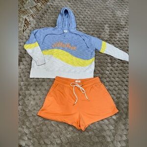 Lou & Grey "Aloha" hooded sweater and matching shorts